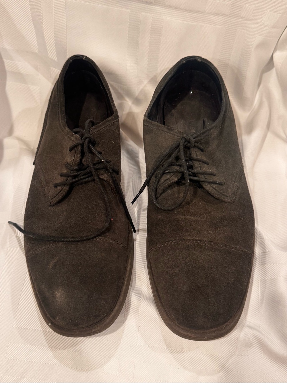 Calvin Klein Men's Dark Brown Suede Lace-Up Oxfords